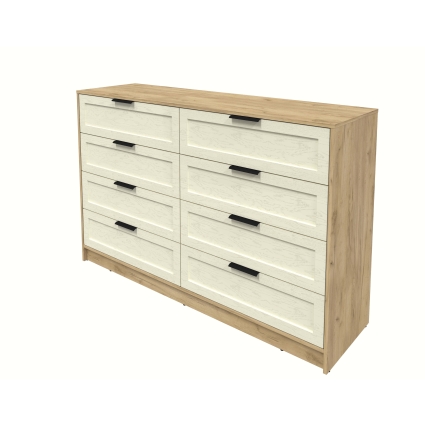 Kомод Тренд КТ-К157 (Дуб золотой ЛДСП/ Дуб снежный ЛМДФ) Ш1565 В1020 Г451